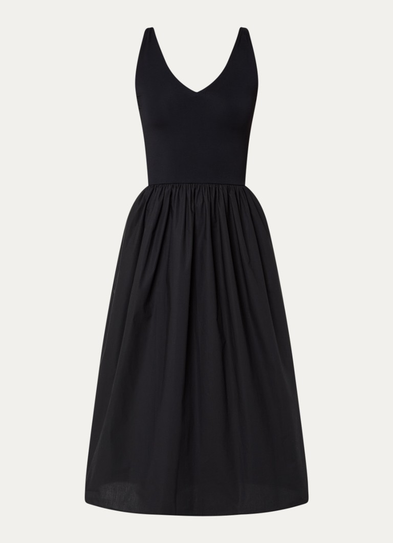 Rails Dames Franca midi jurk met plooidetail in de kleur Zwart