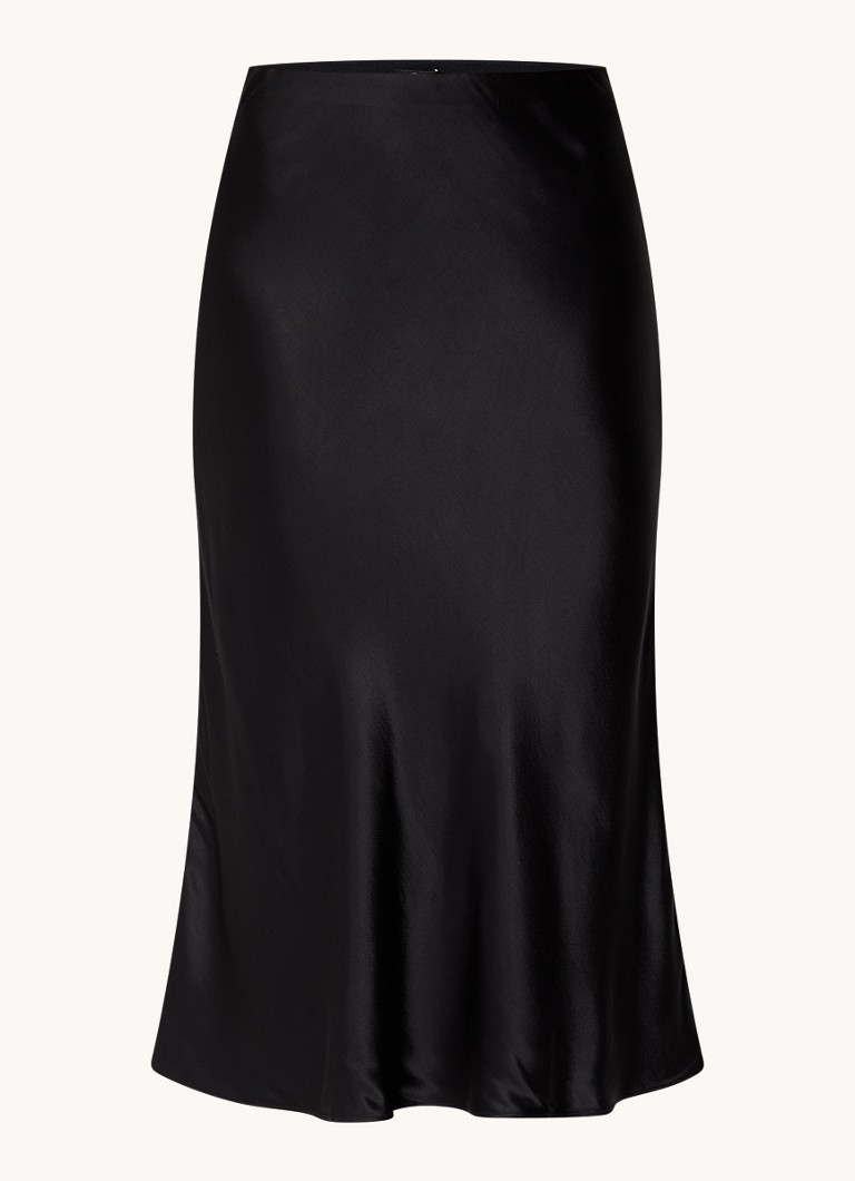 Rails Dames Anya midi rok van satijn in de kleur Zwart
