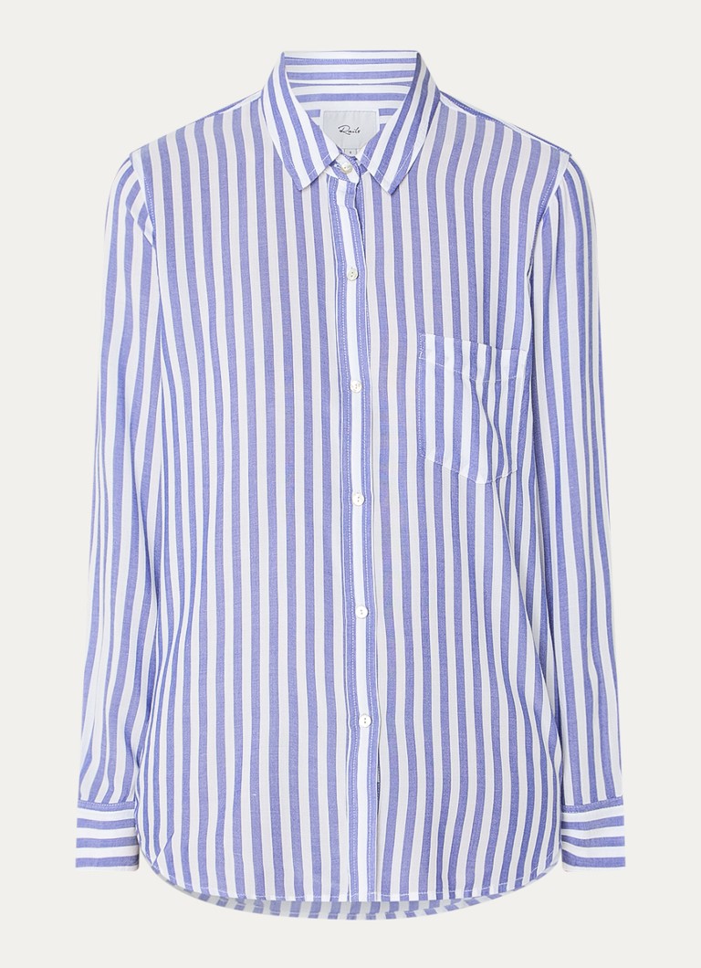 Rails Dames Wren blouse met streepprint en borstzak in de kleur Blauw