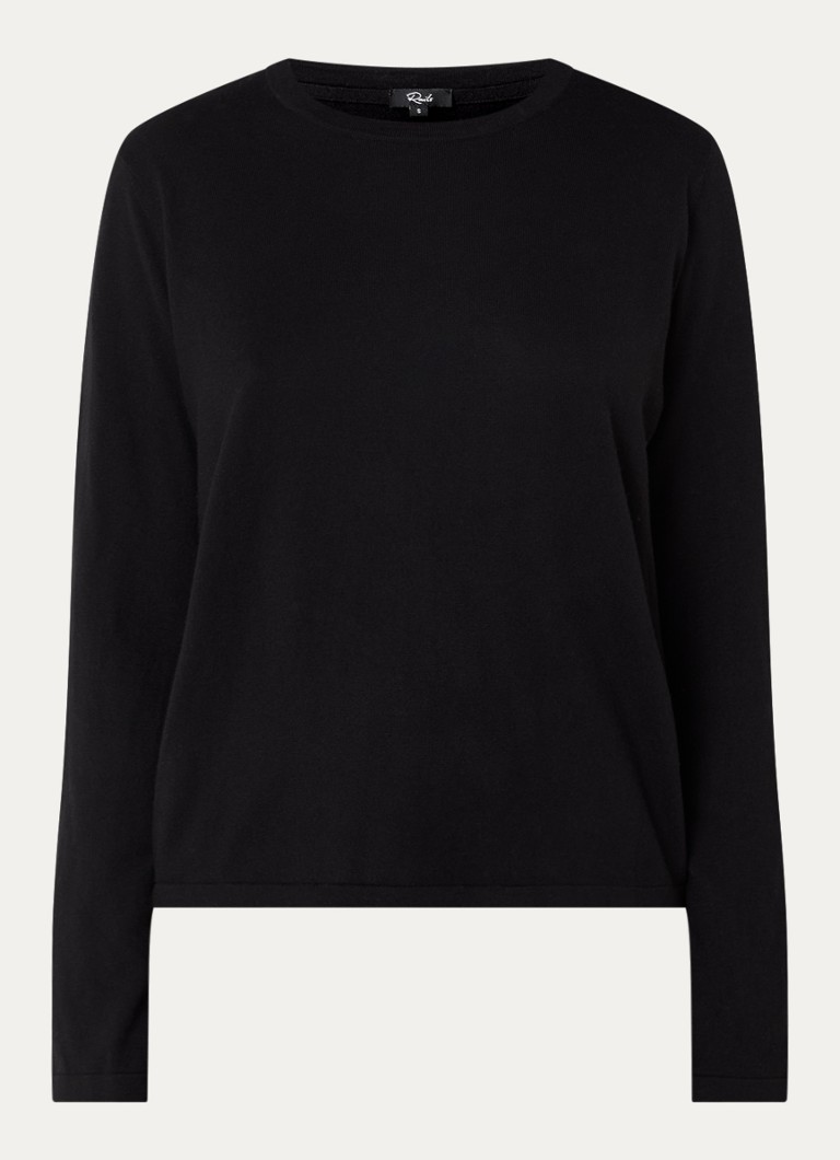 Rails Dames Longsleeve in kasjmierblend in de kleur Zwart