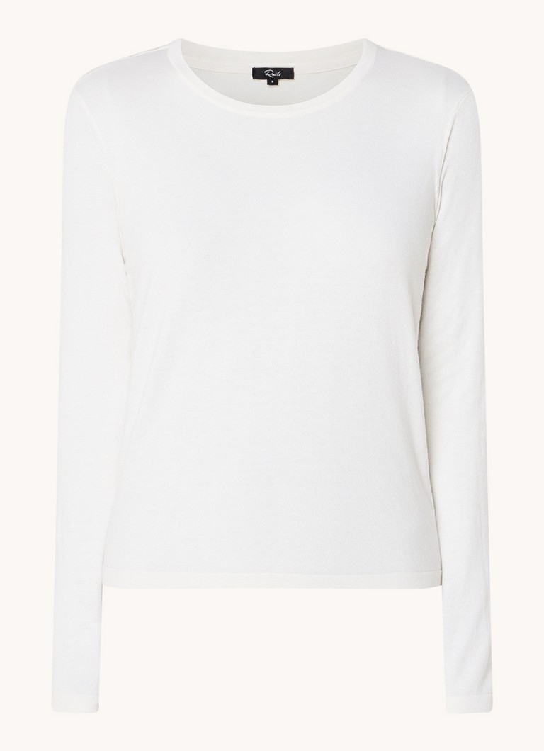 Rails Dames Longsleeve in kasjmierblend in de kleur Gebroken wit
