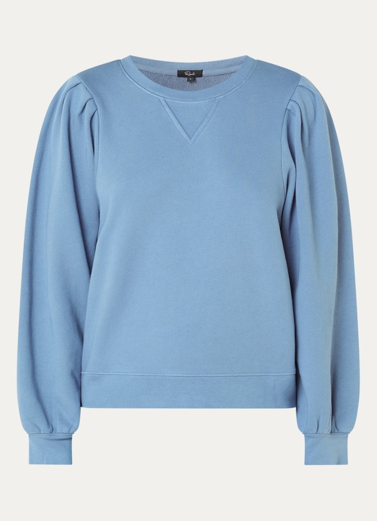 Rails Dames Tiffany sweater met pofmouw in de kleur Staalblauw