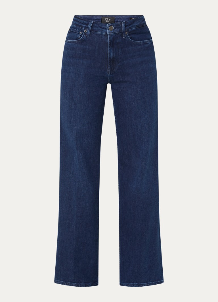 Rails Dames Getty high waist wide leg jeans met donkere wassing in de kleur Indigo