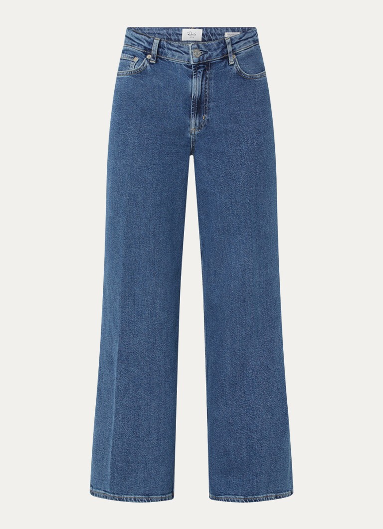 Rails Dames Angeleno high waist wide leg jeans met medium wassing in de kleur Indigo