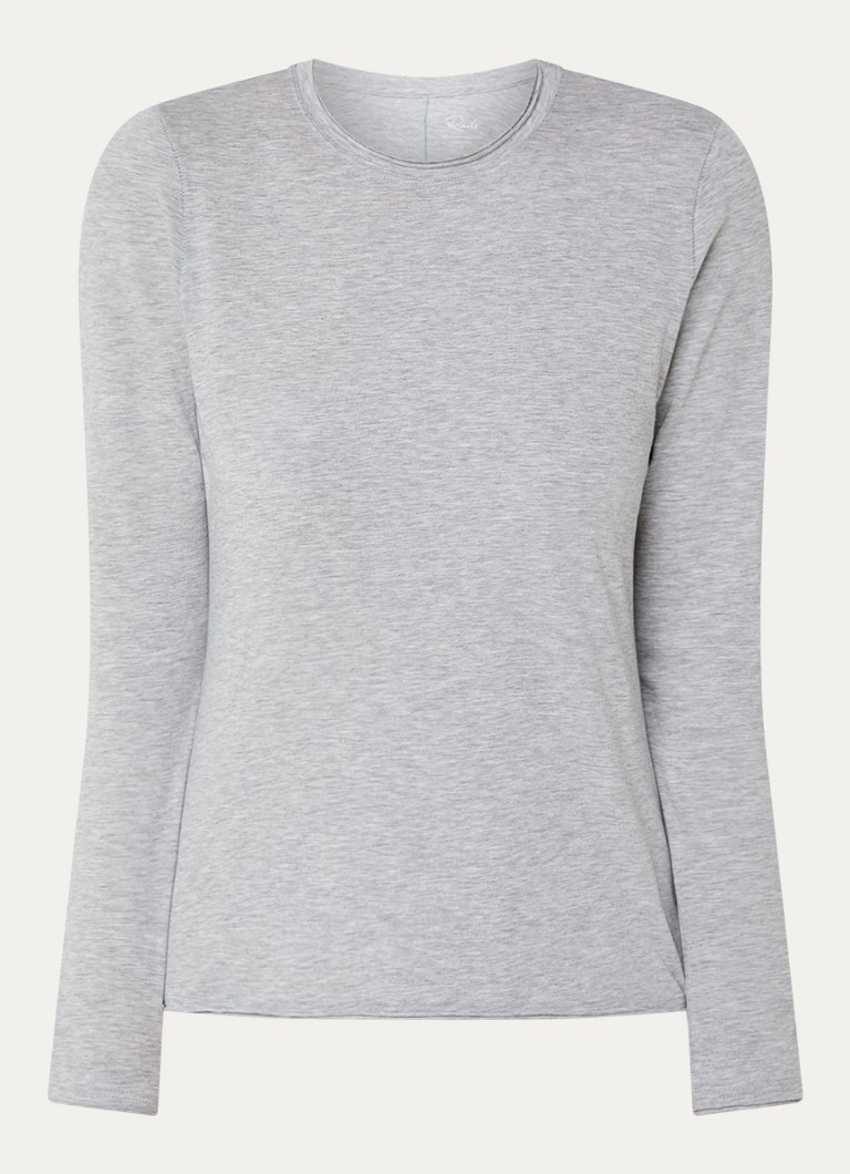 Rails Dames Longsleeve van katoen met gemêleerd dessin in de kleur Grijsmele