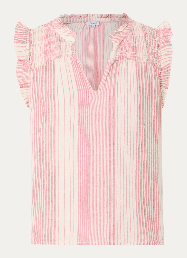 Rails Dames Arlene tuniek in linnenblend met streepprint in de kleur Beige