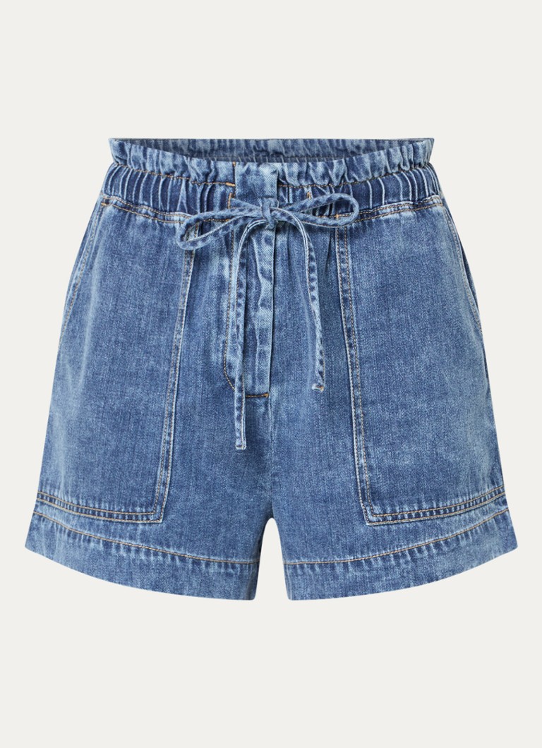 Rails Dames Foster high waist straight fit korte broek met steekzakken in de kleur Indigo