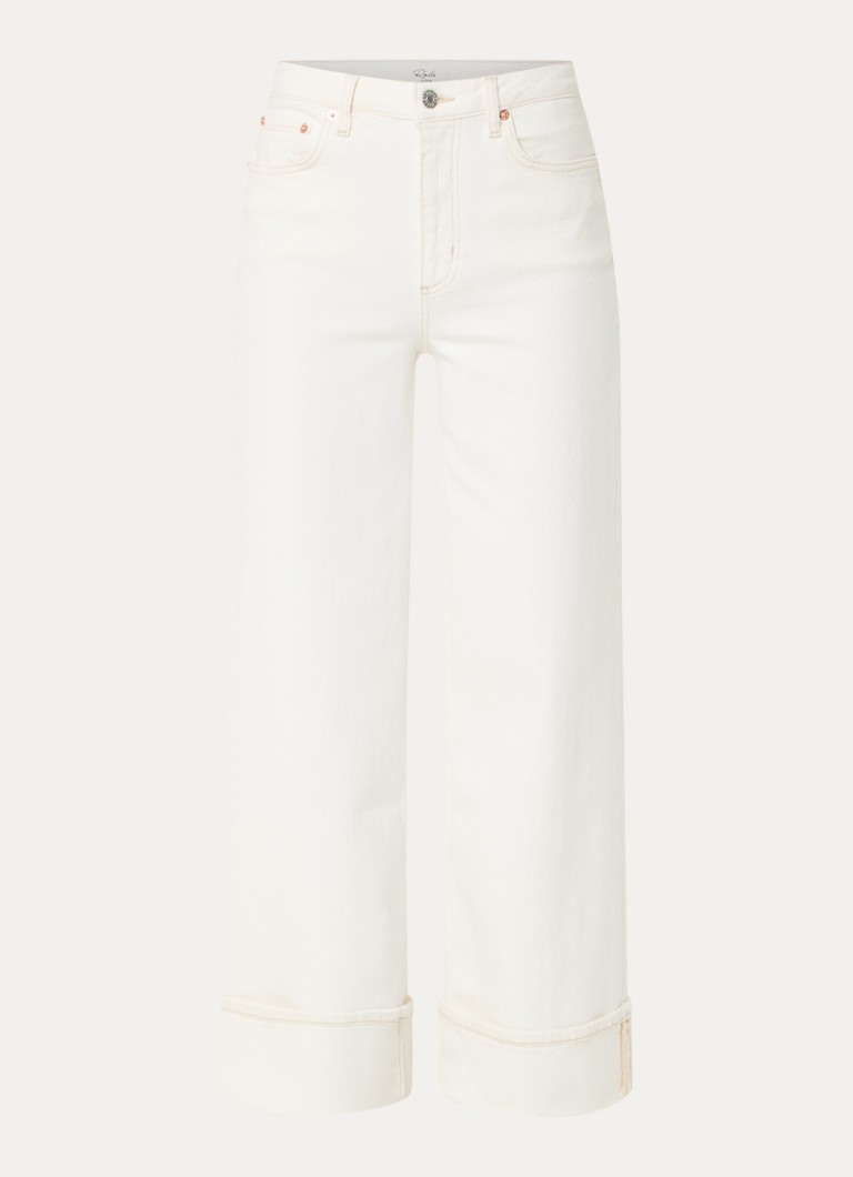 Rails Dames Getty high waist wide leg jeans met gekleurde wassing in de kleur Gebroken wit