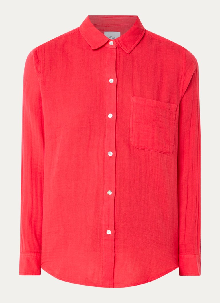 Rails Dames Ellis blouse van katoen met borstzak in de kleur Rood