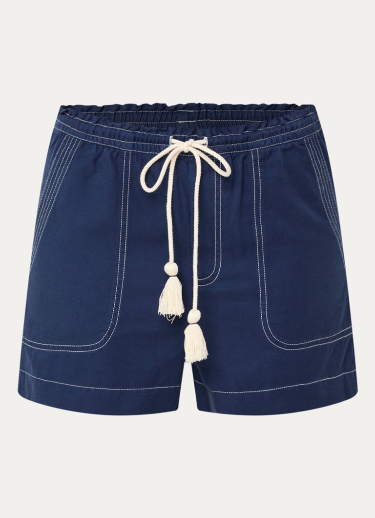 Rails Dames Astra high waist straight fit korte broek met steekzakken in de kleur Indigo