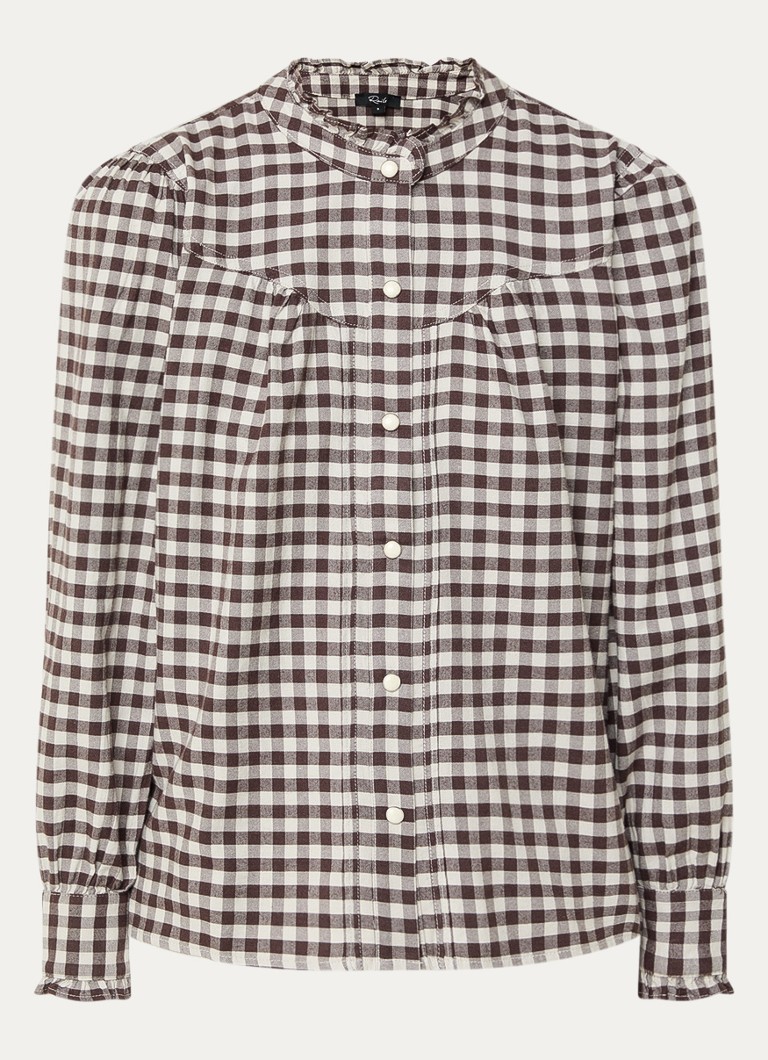 Rails Dames Alanna blouse met ruitdessin in de kleur Donkerbruin