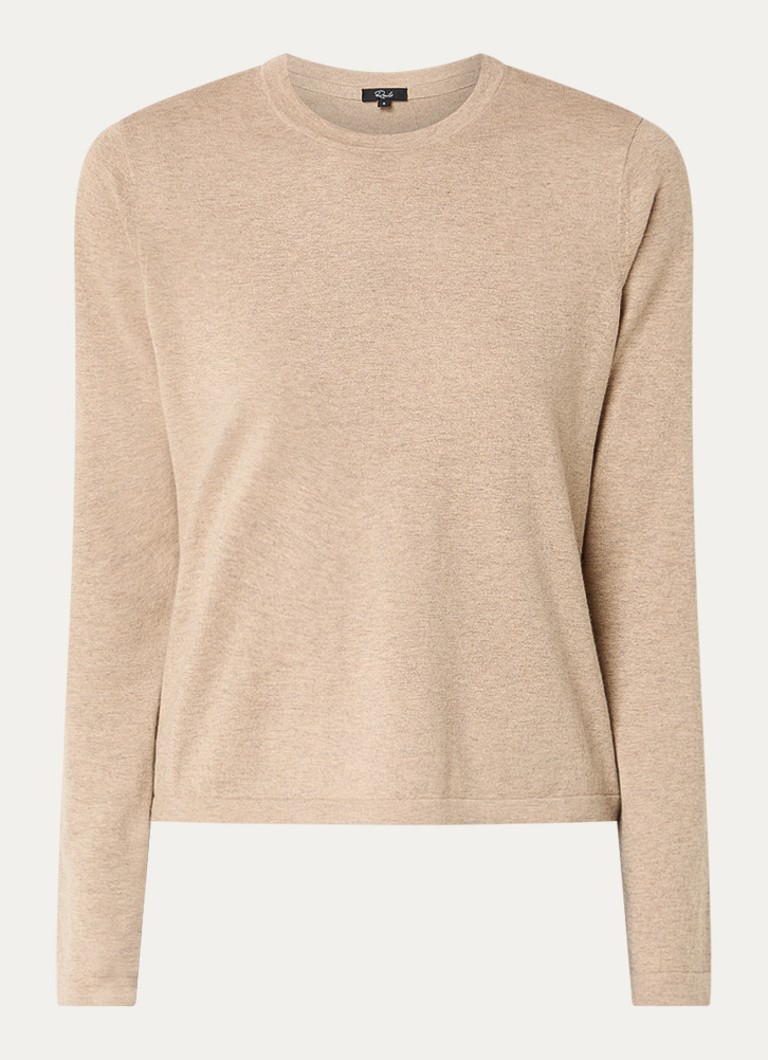 Rails Dames Longsleeve in kasjmierblend in de kleur Lichtbruin