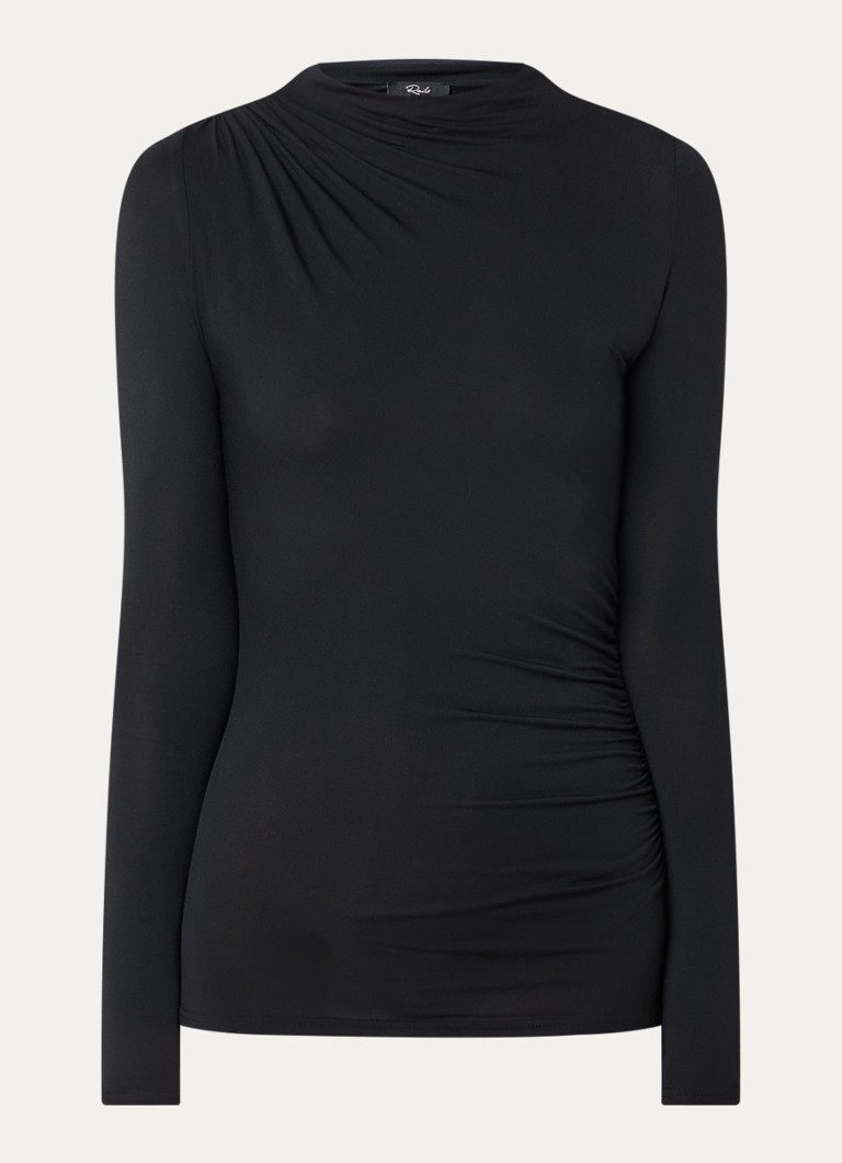Rails Dames Joelle top met plooidetail in de kleur Zwart