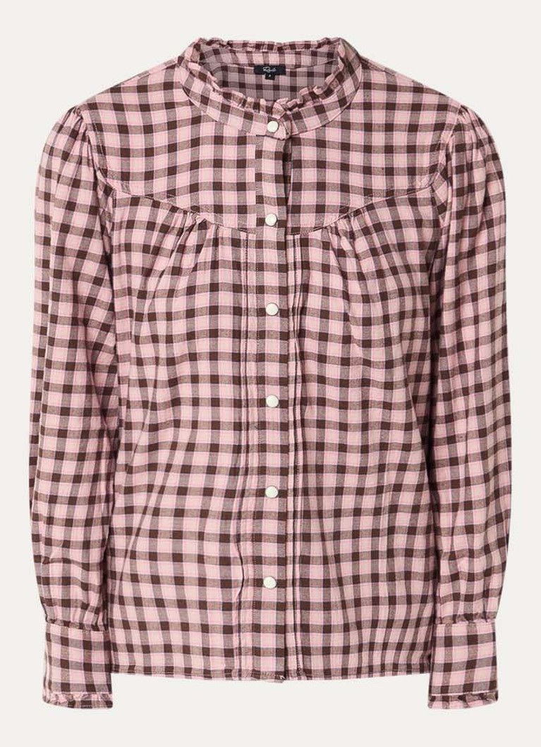 Rails Dames Alanna blouse met ruitdessin in de kleur Roze