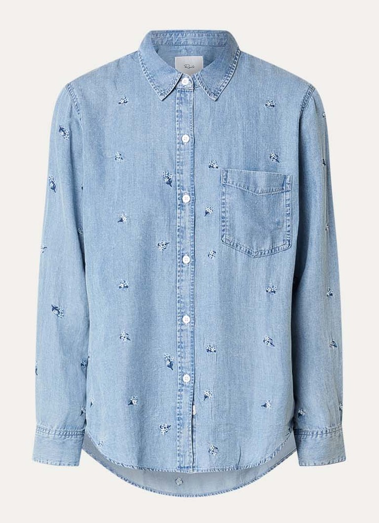 Rails Dames Ingrid blouse van chambray met borstzak in de kleur Indigo