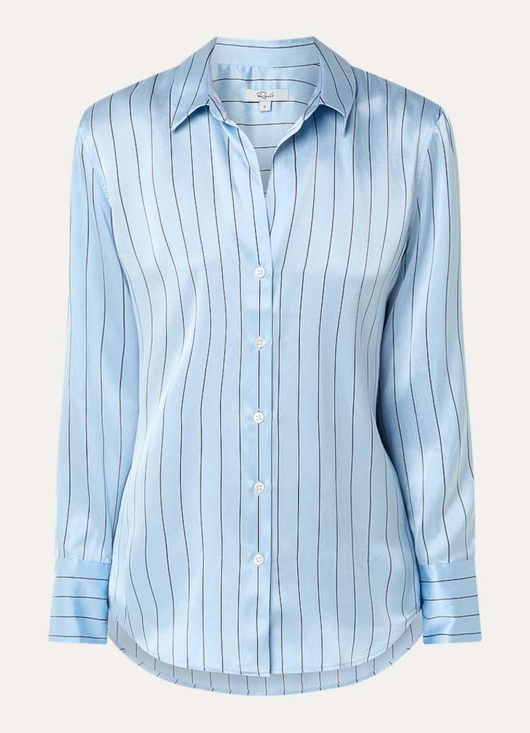 Rails Dames Dorian blouse van zijde met streepprint in de kleur Lichtblauw