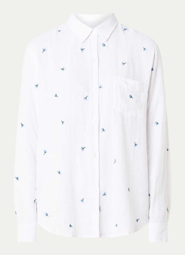 Rails Dames Charli blouse in linnenblend met print in de kleur Wit