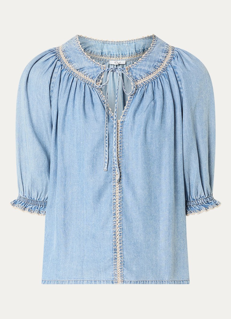 Rails Dames Belina tuniek met borduring en pofmouw in de kleur Indigo