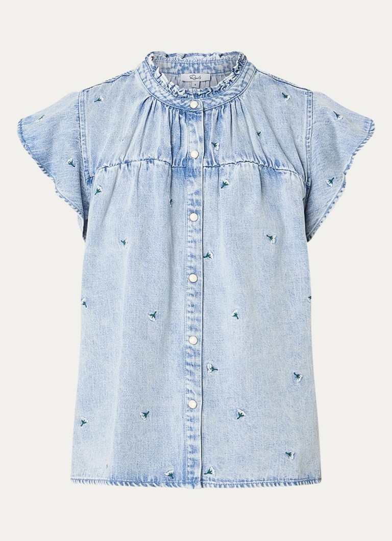 Rails Dames Blouse met vlindermouw en bloemenprint in de kleur Indigo