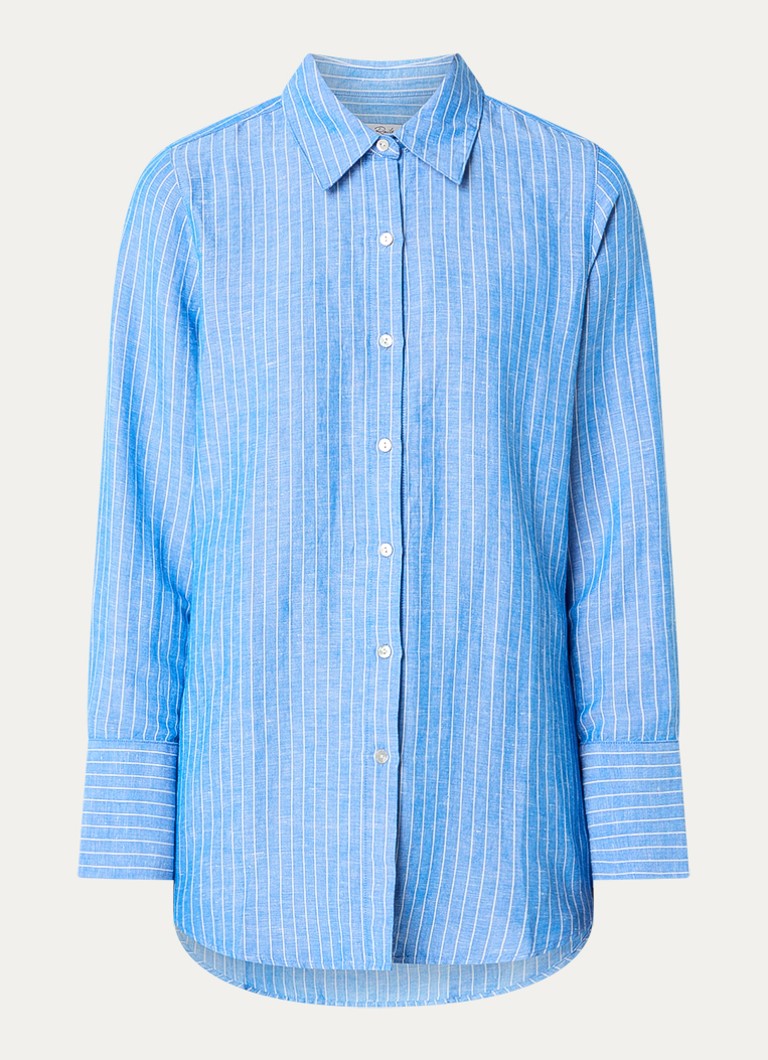 Rails Dames Knox blouse in linnenblend met streepprint in de kleur Blauw