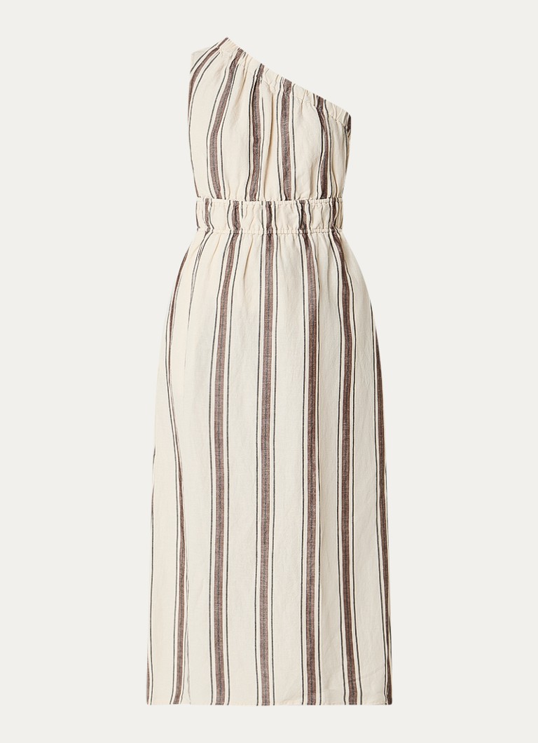 Rails Dames Selani one shoulder maxi jurk met streepprint in de kleur Creme