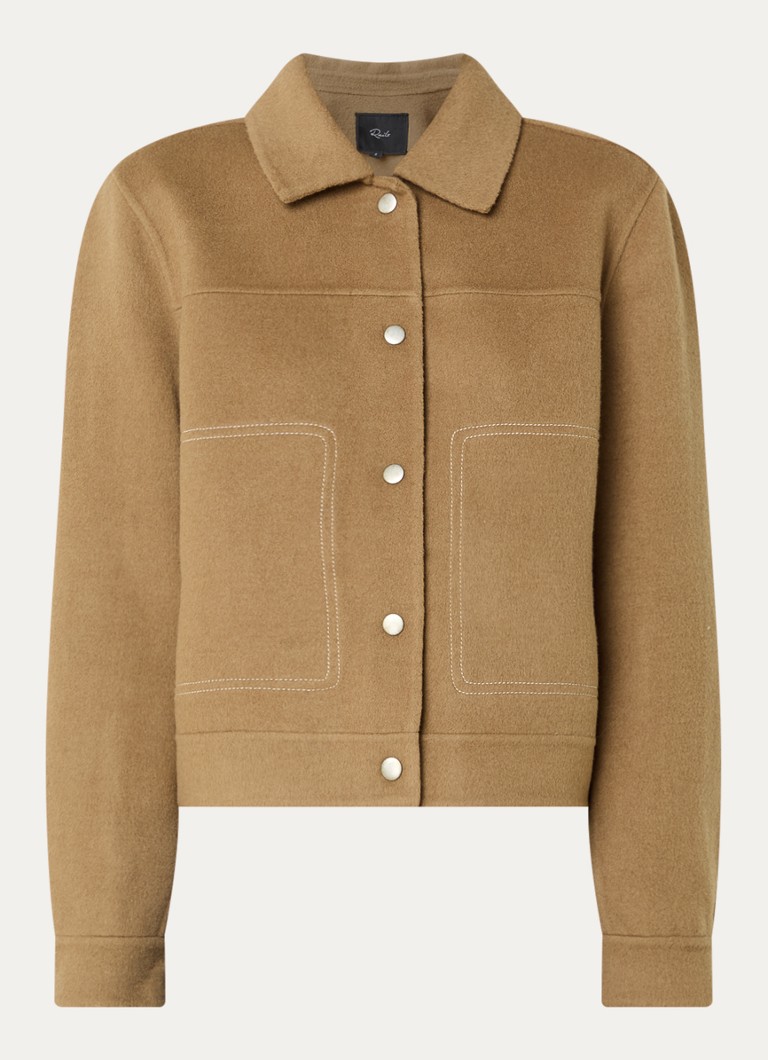 Rails Dames Mountain jack in wolblend met steekzakken in de kleur Camel