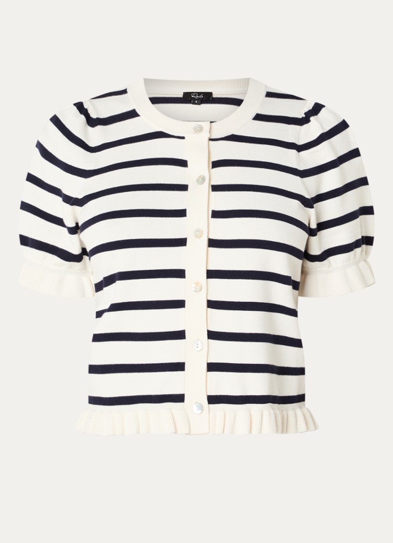 Rails Dames Lora fijngebreid vest met streepprint en peplum in de kleur Gebroken wit