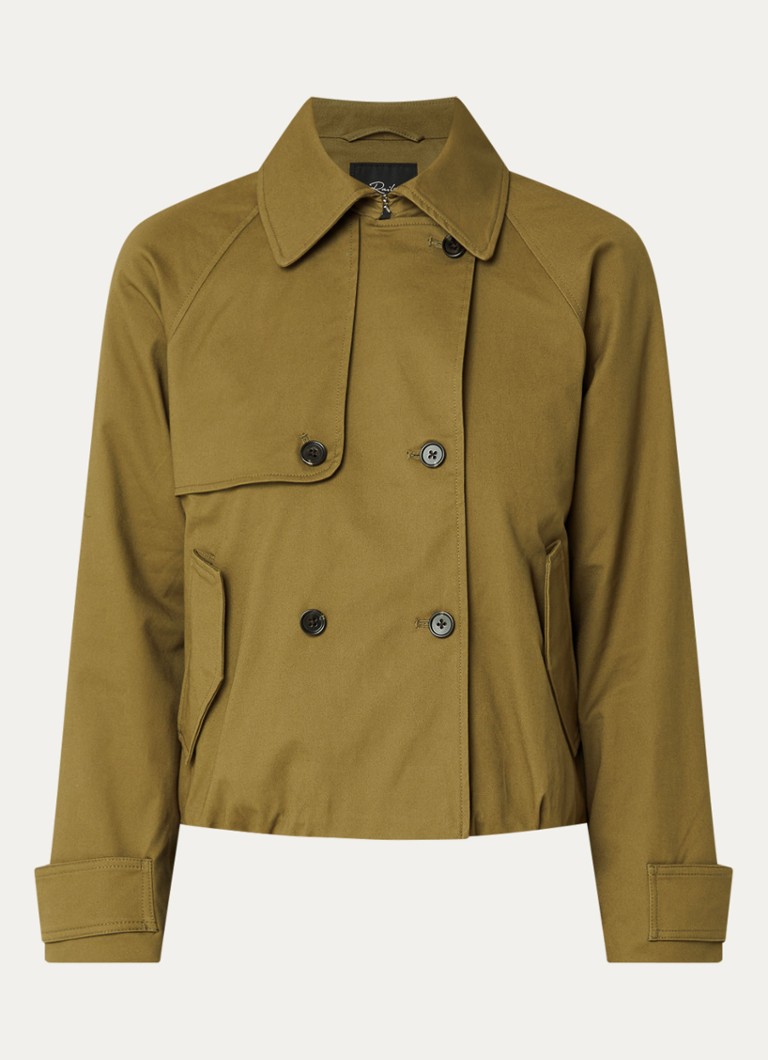Rails Dames Jetta trenchcoat met asymmetrisch detail en klepzakken in de kleur Olijfgroen