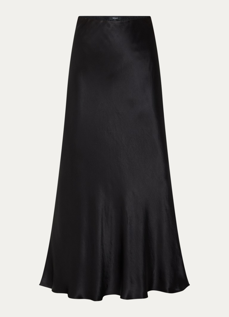 Rails Dames Romina maxi rok van satijn in de kleur Zwart