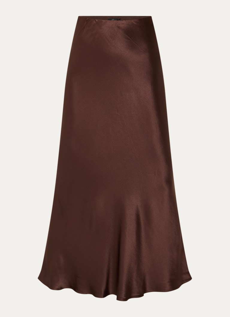Rails Dames Romina maxi rok van satijn in de kleur Bruin
