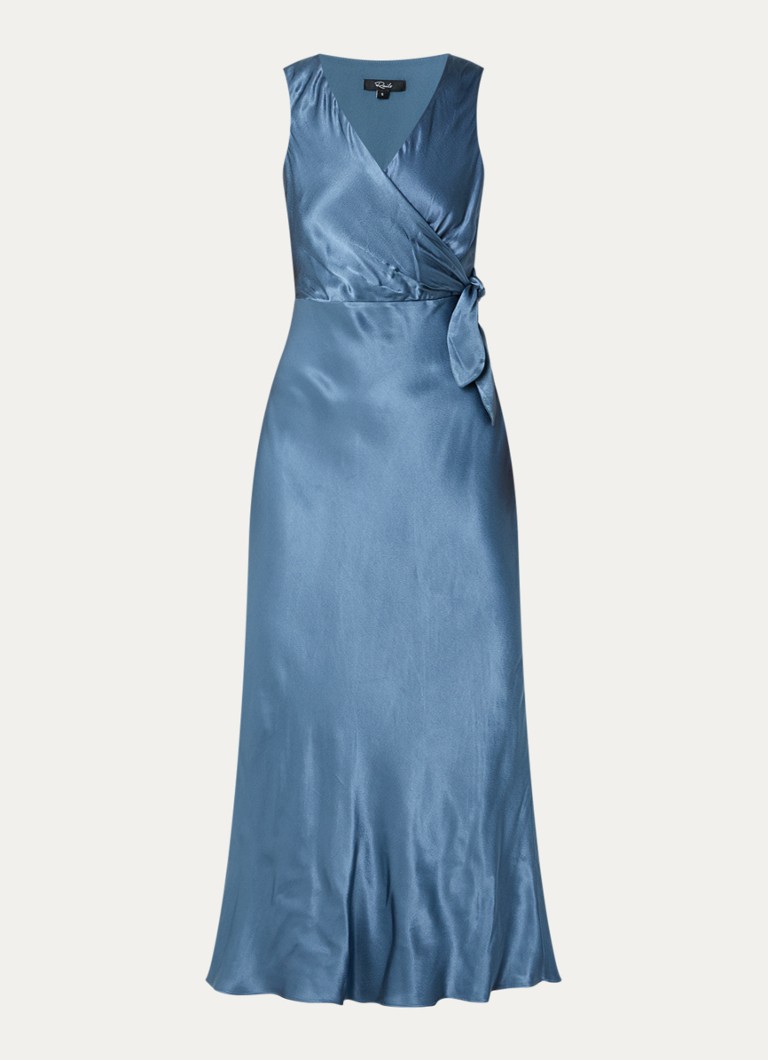 Rails Dames Eva maxi kokerjurk van satijn in de kleur Blauwgrijs