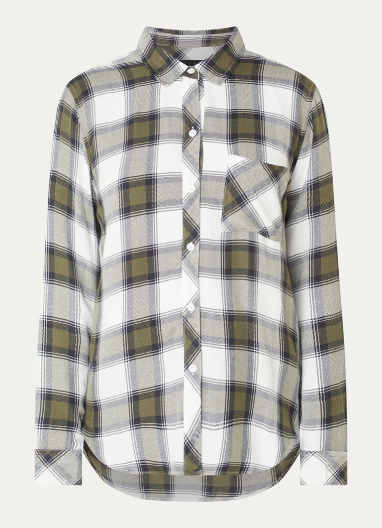 Rails Dames Hunter overshirt met ruitdessin in de kleur Olijfgroen