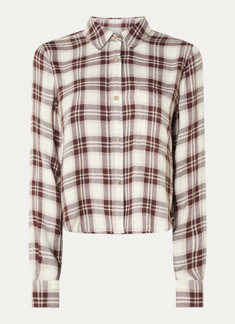 Rails Dames Malin blouse met ruitdessin in de kleur Bruin