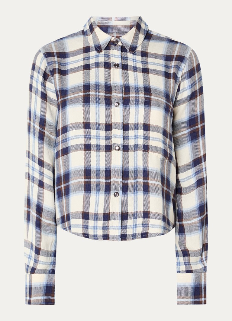 Rails Dames Malin blouse met ruitdessin in de kleur Blauw