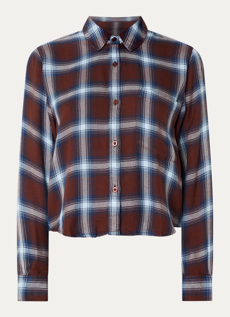 Rails Dames Malin blouse met ruitdessin in de kleur Bruin