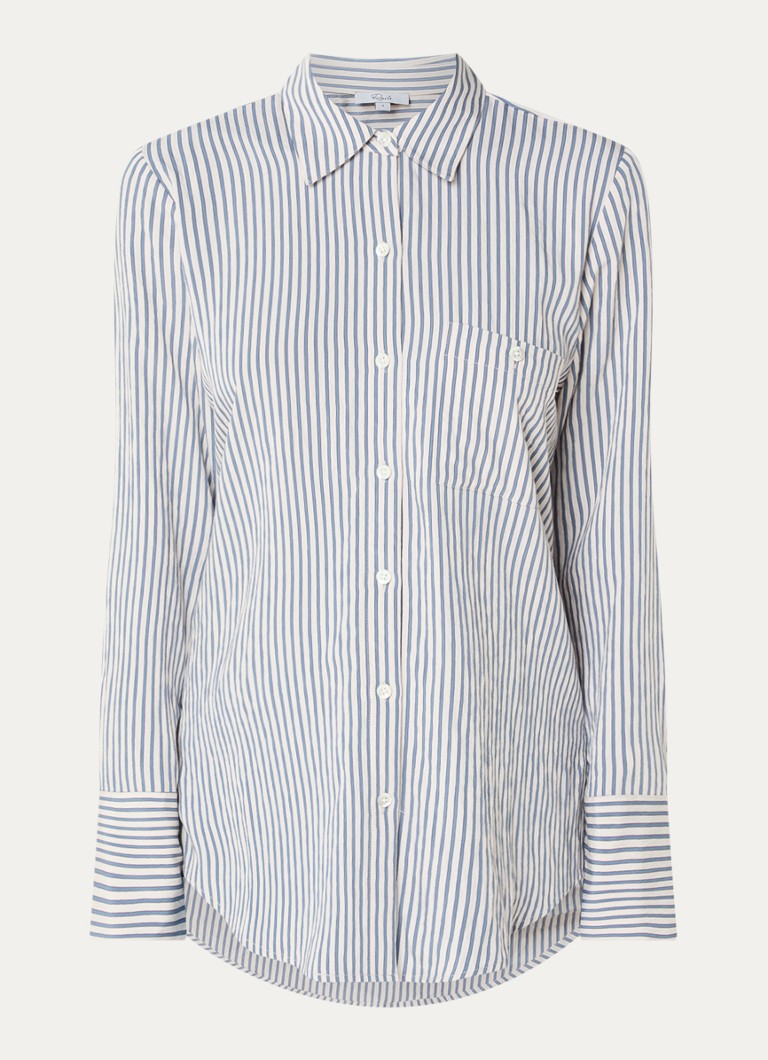 Rails Dames Beck blouse met streepprint en borstzak in de kleur Gebroken wit