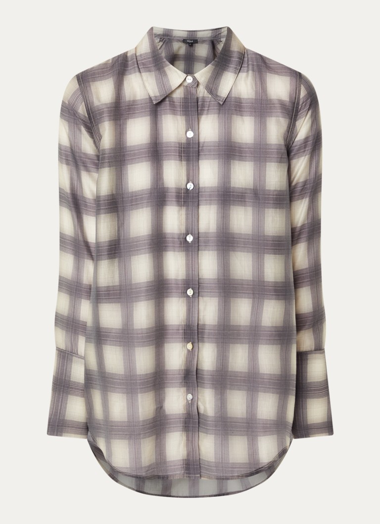 Rails Dames Bishop blouse met ruitdessin in de kleur Taupe