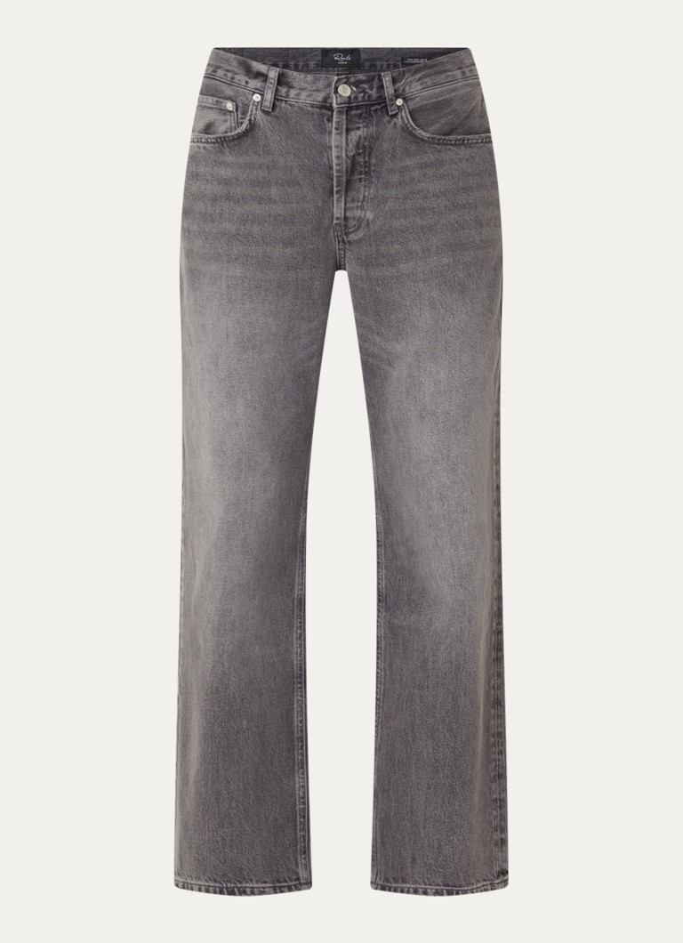 Rails Dames Low waist straight fit jeans met gekleurde wassing in de kleur Grijs