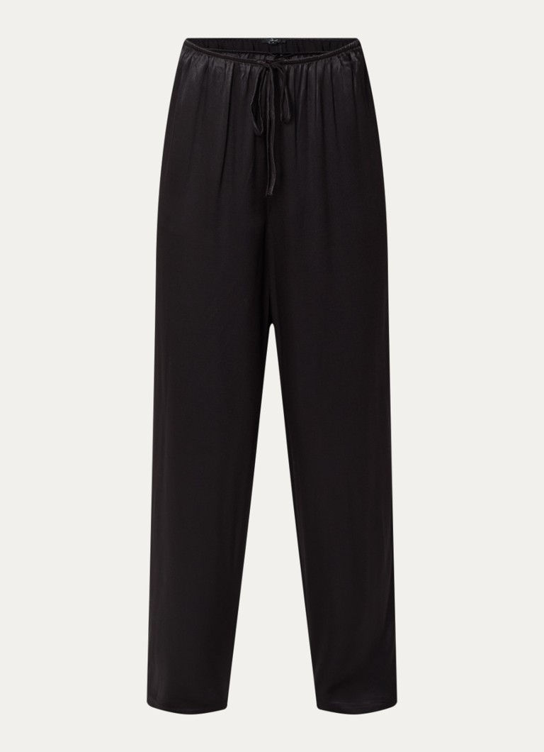 Rails Dames Virgo low waist balloon fit broek van satijn in de kleur Zwart