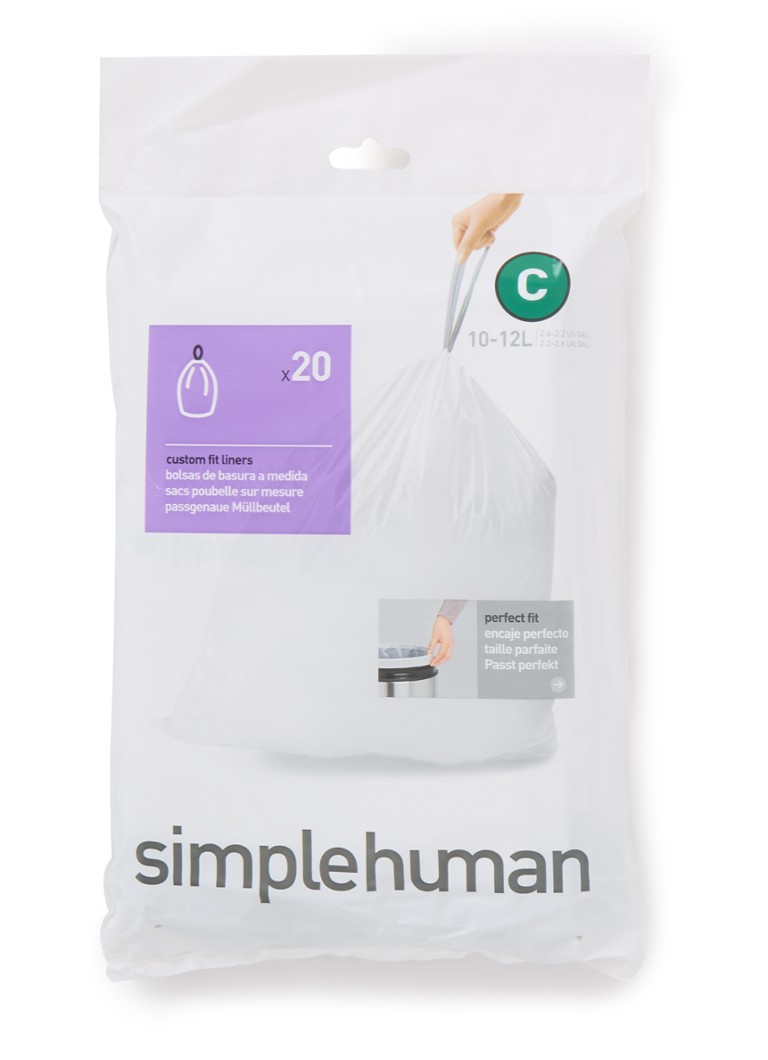 Simplehuman Afvalzakken Code C 10-12 liter 20 stuks Wit - Deal