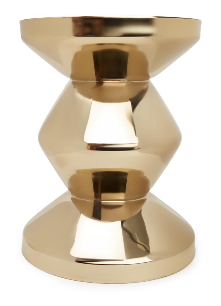 POLSPOTTEN Zig Zag kruk 46 cm Goud - Deal