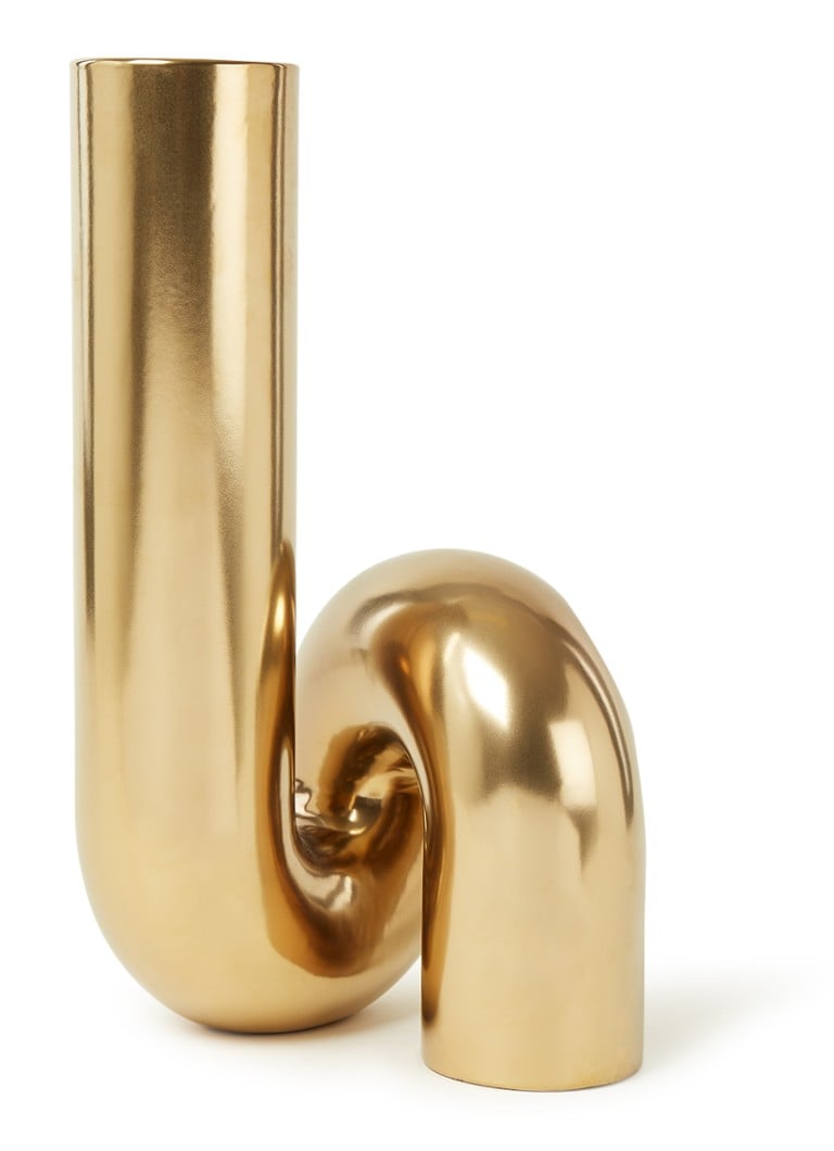 POLSPOTTEN Yourtube vaas 37 cm Goud - Deal
