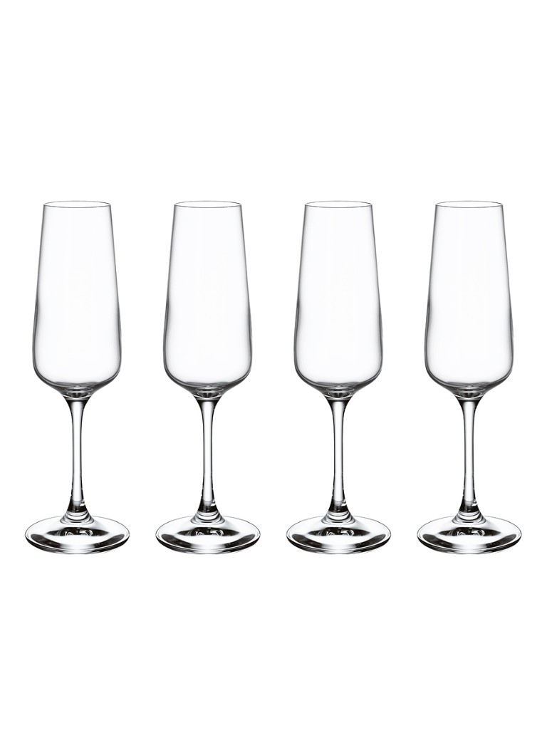 Villeroy & Boch Ovid champagneglas 25 cl set van 4 Transparant - Deal