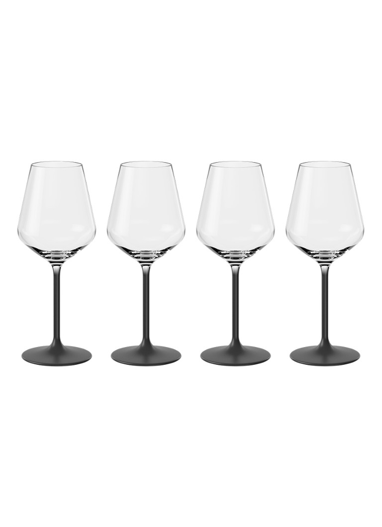 Villeroy & Boch Manufacture Rock witte wijnglas 38 cl set van 4 Zwart - Deal