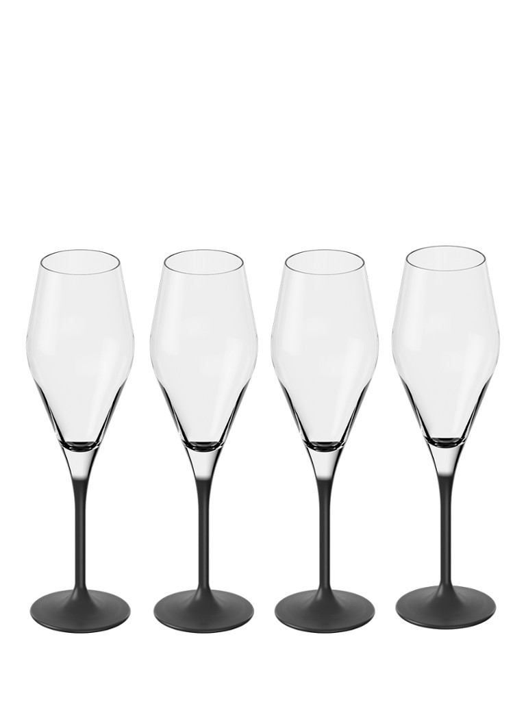Villeroy & Boch Manufacture Rock champagneglas 26 cl set van 4 Zwart - Deal