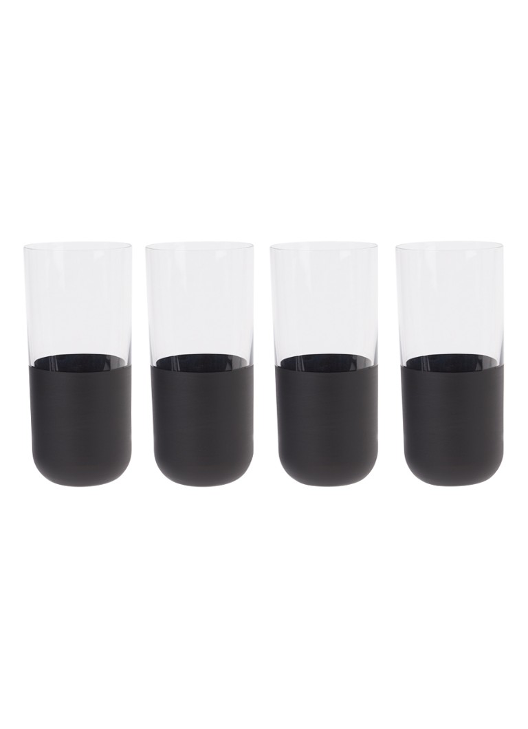 Villeroy & Boch Manufacture Rock longdrinkglas 40 cl set van 4 Zwart