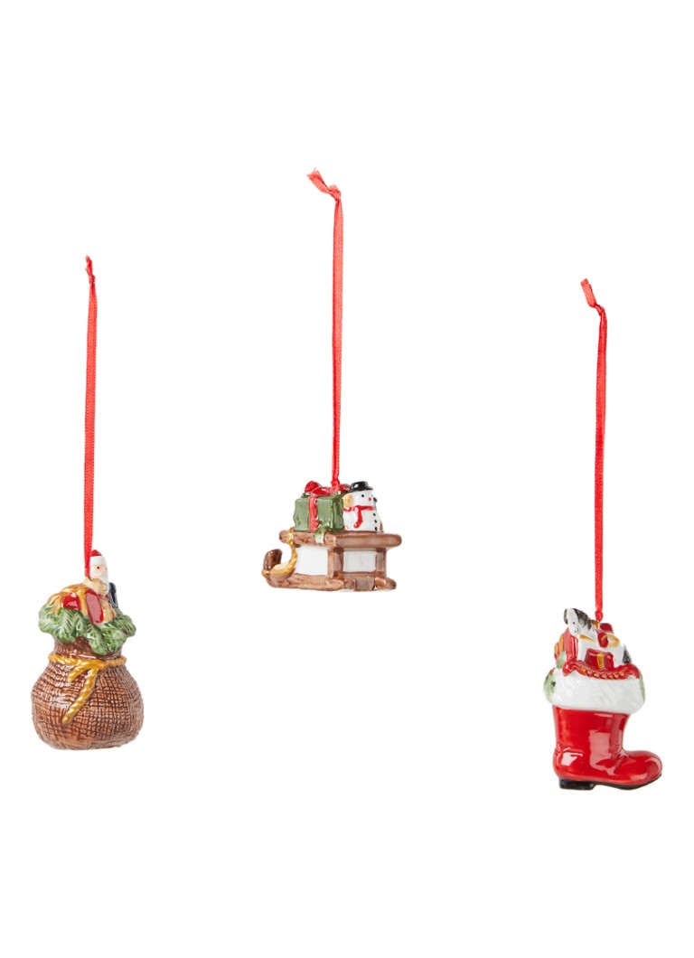 Villeroy & Boch Nostalgic kersthanger set van 3 Steenrood - Deal