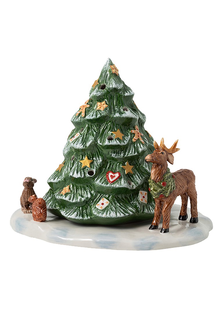 Villeroy & Boch Christmas Toys kerstboom met bosdieren waxinelichthouder 23 cm Groen - Deal