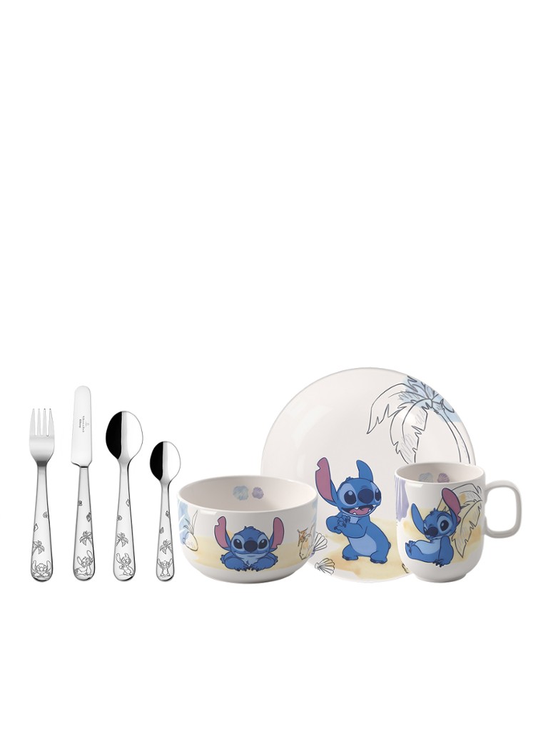 Villeroy & Boch Disney Stitch kinderserviesset 7-delig in de kleur Blauw