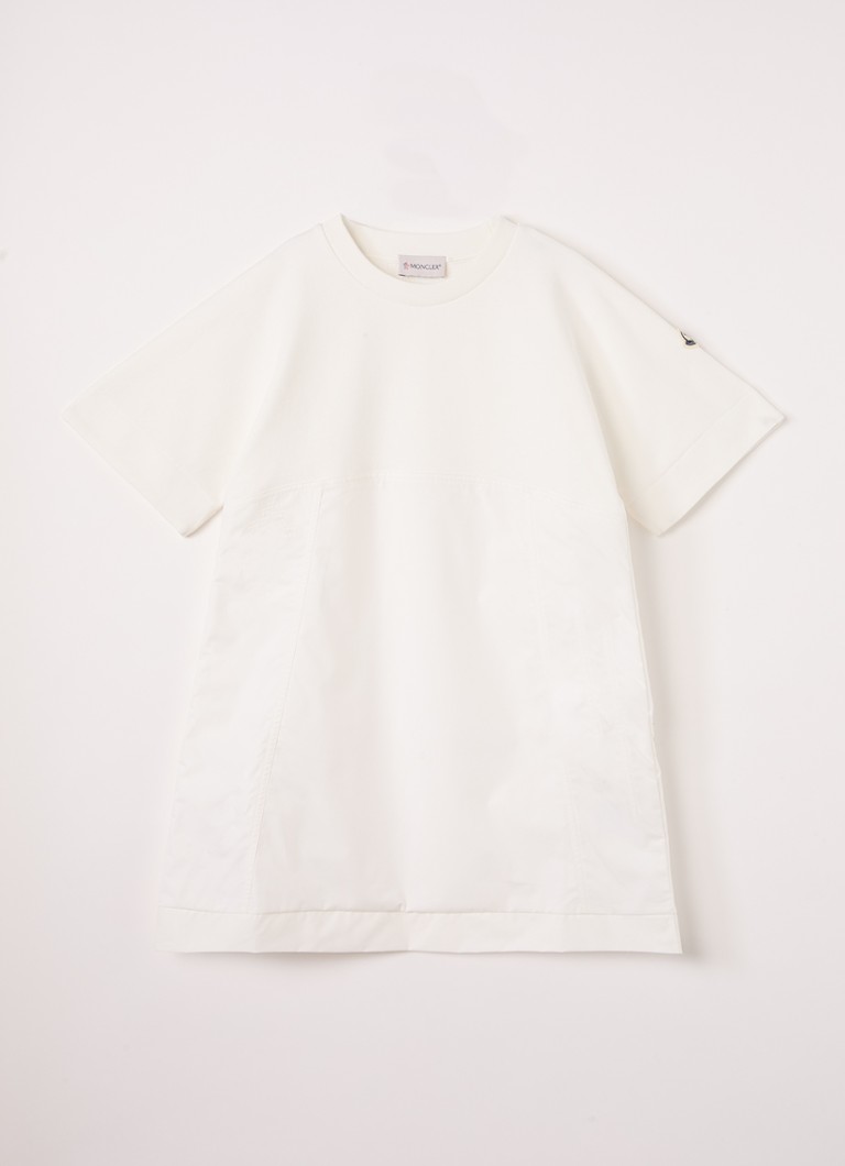 Moncler Meisjes Jurk met logoborduring in de kleur Gebroken wit, maat: 128